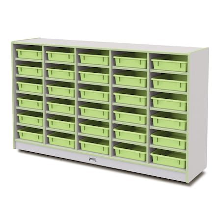 Jonti-Craft Rainbow Accents 30 Paper-Tray Mobile Storage, with Paper-Trays, Key Lime Green 0931JCWW130